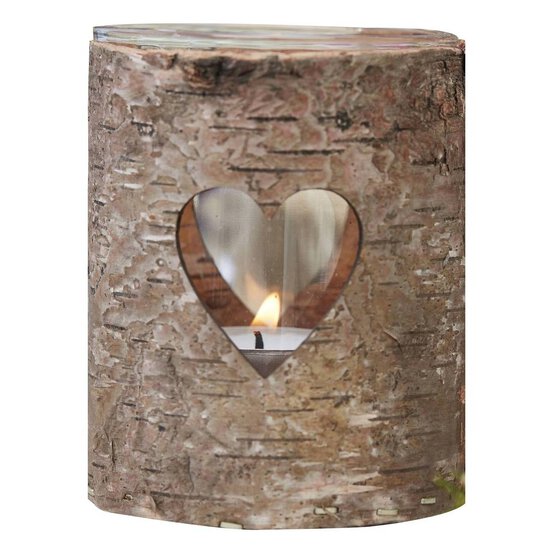 Ginger Ray Wooden Heart Tea Light Holder 9cm image number 1