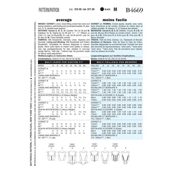 Butterick Women&rsquo;s Corset Sewing Pattern B4669 (14-20) image number 2