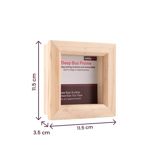 Natural Pine Deep Box Frame 7.5cm x 7.5cm image number 4