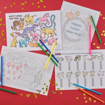 6 FREE Lunar New Year Colouring Downloads