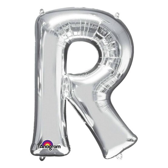 Extra Large Silver Foil Balloon Letter R image number 1