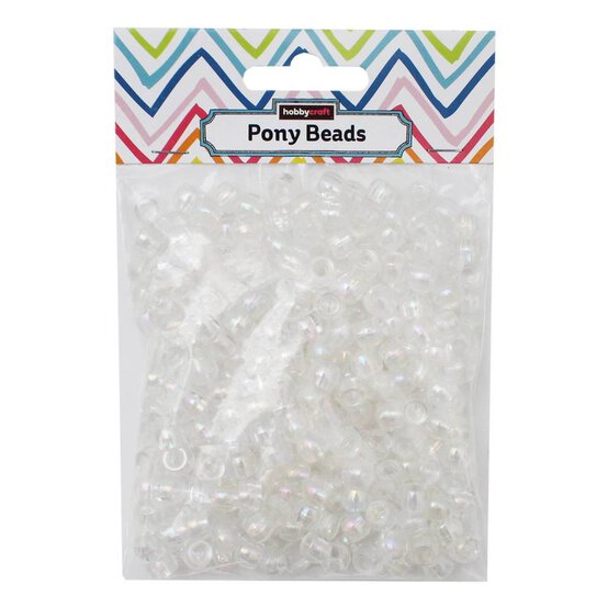 Iridescent White Pony Beads 68.3g image number 2