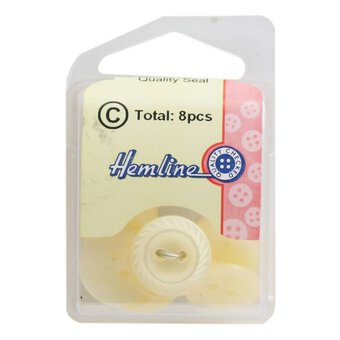 Hemline Cream Spiral Edge Buttons 16.25mm 8 Pack