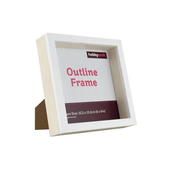 White Outline Frame 15cm x 15cm