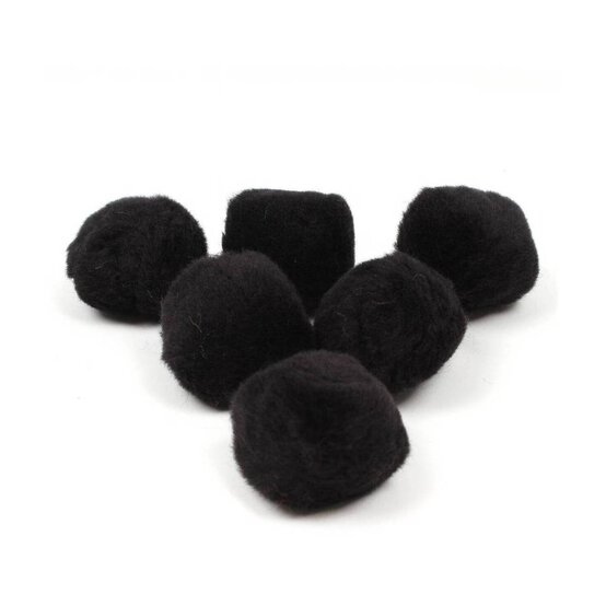 Black Pom Poms 5cm 6 Pack image number 1