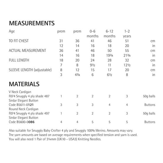 Sirdar Snuggly 4 Ply Cardigans Digital Pattern 5220 image number 2