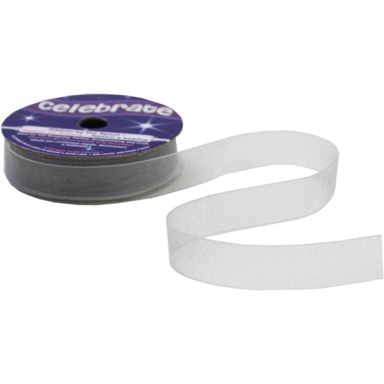 Silver Organdie Ribbon 12mm x 6m image number 3
