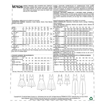 McCall&rsquo;s Dress and Jumpsuit Sewing Pattern M7626 (12-20)