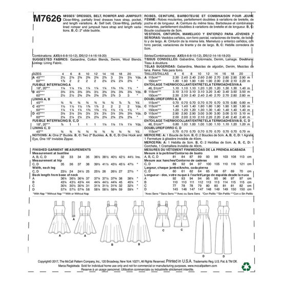 McCall&rsquo;s Dress and Jumpsuit Sewing Pattern M7626 (12-20) image number 2