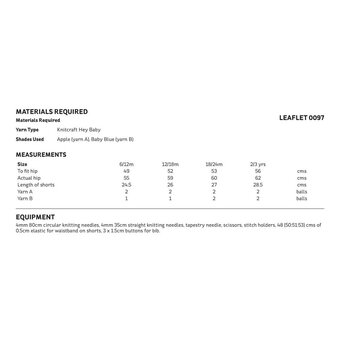 Knitcraft Bobble Shorts and Bib Digital Pattern 0097