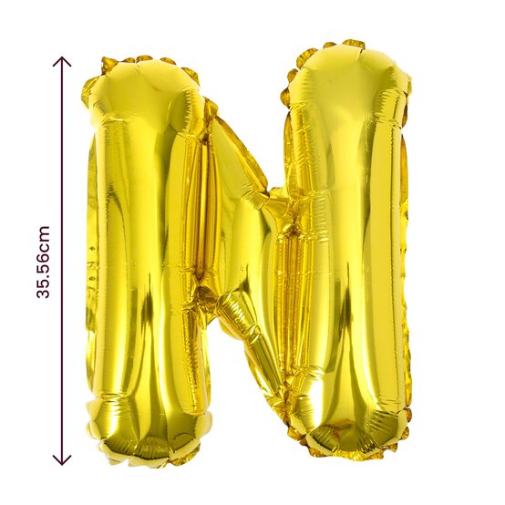 Gold Foil Letter N Balloon image number 2