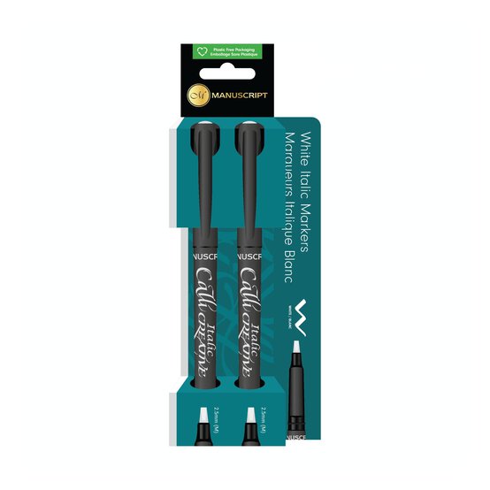 Manuscript Callicreative White Italic Markers 2 Pack image number 1