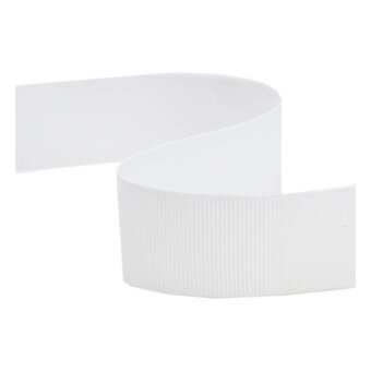 White Grosgrain Ribbon 25mm x 5m