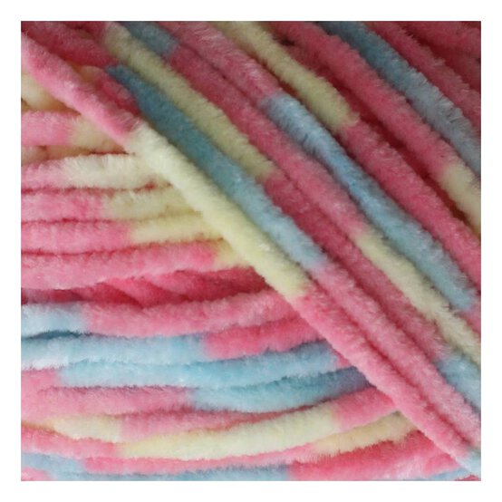 James C Brett Lemon Coral Blue Spot Flutterby Chunky Yarn 100g image number 2