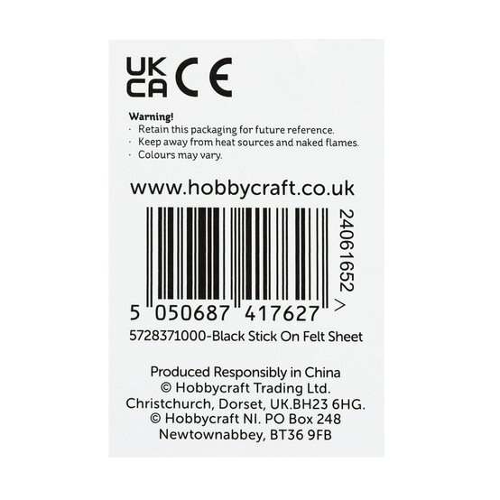 Black Self-Adhesive Felt Sheet A4 image number 5