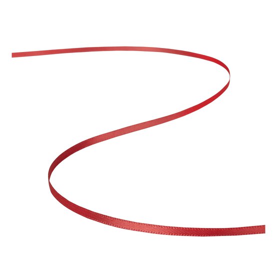 Poppy Red Double-Faced Satin Ribbon 3mm x 5m image number 2