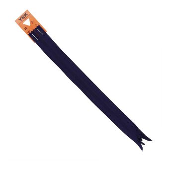 YKK Dark Purple Concealed Zip 20cm