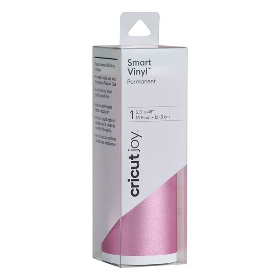 Cricut Joy Pink Permanent Smart Shimmer Vinyl 5.5 x 48 Inches image number 1