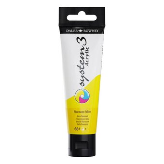 Daler-Rowney System3 Fluorescent Yellow Acrylic Paint 59ml