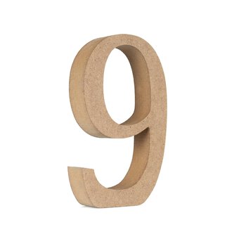 MDF Wooden Number 9 13cm