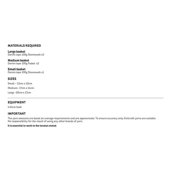 Knitcraft Denim Basket Set Digital Pattern 0040 image number 2