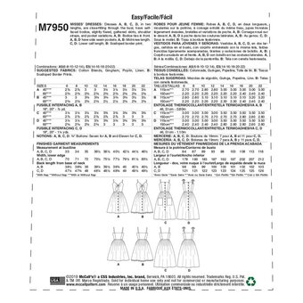 McCall&rsquo;s Women&rsquo;s Dresses Sewing Pattern M7950 (14-22)