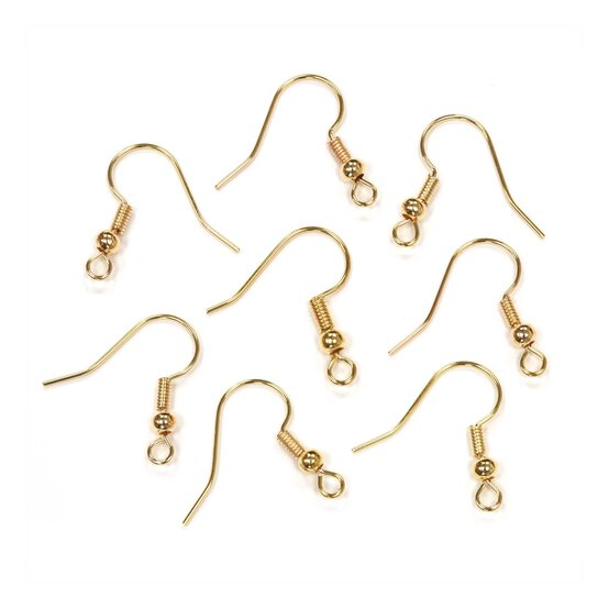 Beads Unlimited Gold Long Ballwire Fish Hooks 6 Pack image number 1