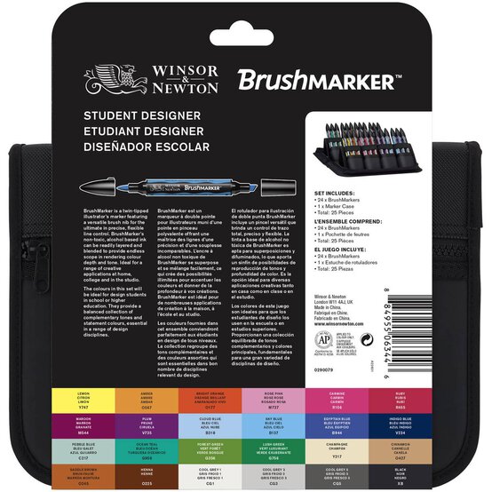 Winsor & Newton Brushmarker Student Set 25 Pieces image number 4