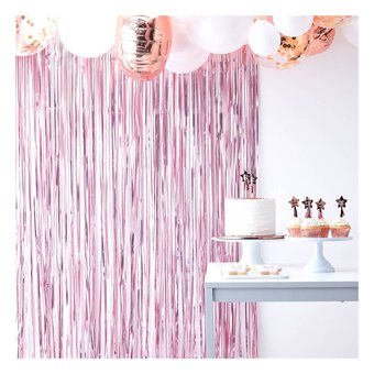 Ginger Ray Twinkle Twinkle Pink Fringe Curtain 1 x 2.2m