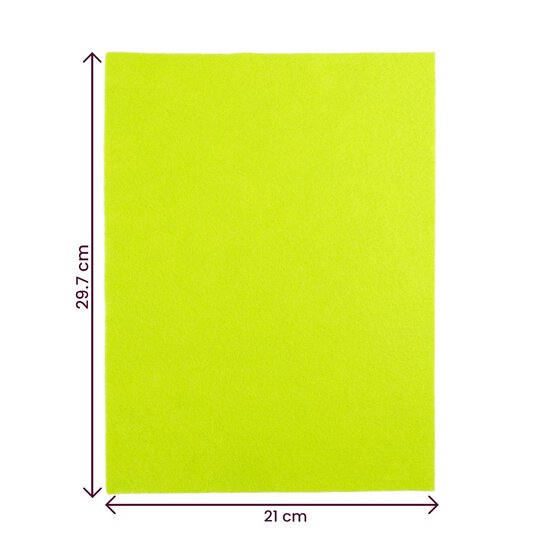 Lime Green Polyester Felt Sheet A4 image number 4