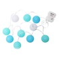 10 LED Blue Cotton Ball Lights 1.65m image number 1