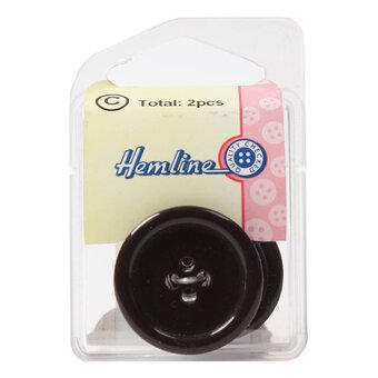 Hemline Brown Basic Jacket Button 2 Pack
