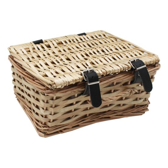 Small Brown Wicker Hamper 26cm x 21cm x 13cm image number 1