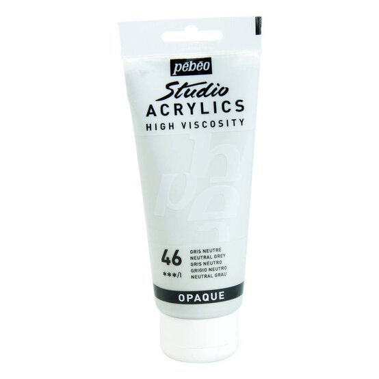 Pebeo Neutral Grey Studio Acrylic Paint 100ml image number 1