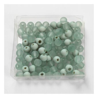 Light Green Round Plastic Beads 6mm 40g