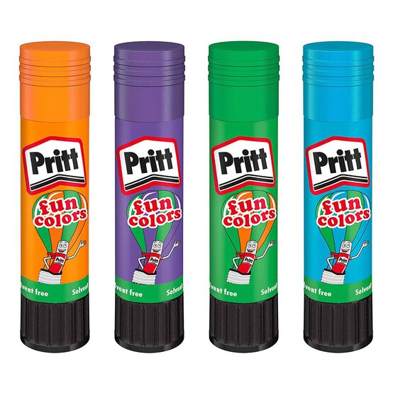 Pritt Fun Colour Glue Sticks 4 Pack image number 2