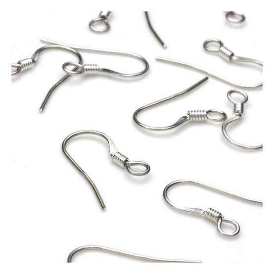 Beads Unlimited Sterling Silver Long Ballwire Fish Hooks 2 Pack image number 1