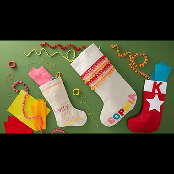 How to Make a Bright Pom Pom Stocking image number 1