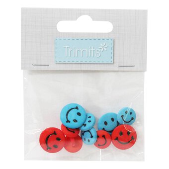 Trimits Smiley Face Craft Buttons 10 Pieces