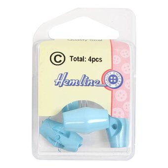 Hemline Blue Basic Barrel Button 4 Pack