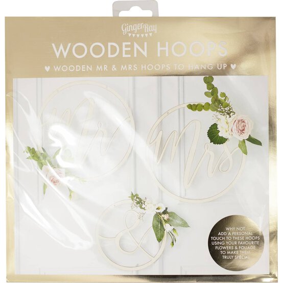 Ginger Ray Mr and Mrs Hoop Decorations 3 Pieces image number 3