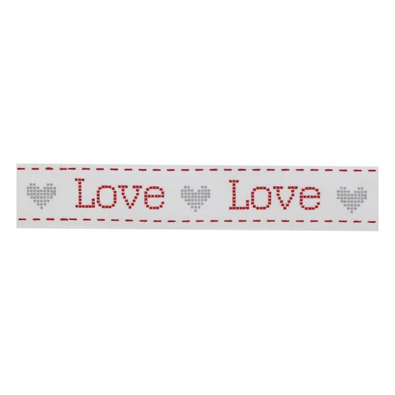Red Love Satin Ribbon 16mm x 4m image number 2