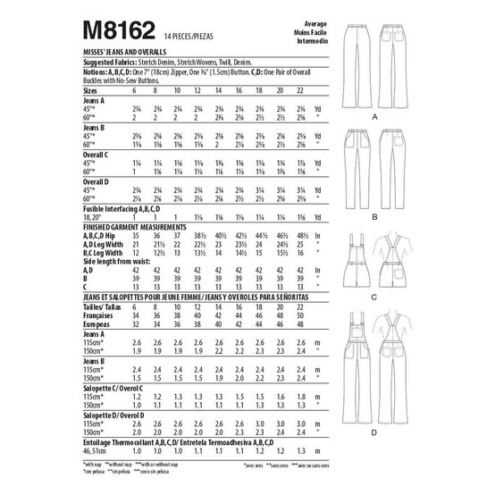 McCall&rsquo;s Angie Jeans Sewing Pattern M8162 (6-14) image number 2