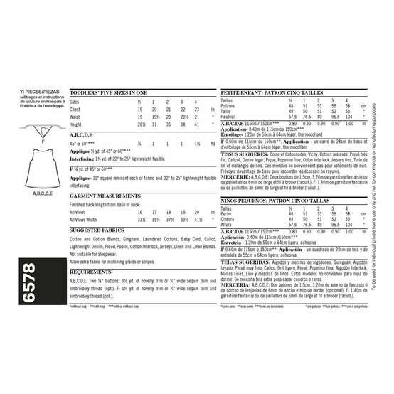 New Look Toddler&rsquo;s Dress Sewing Pattern 6578 image number 2