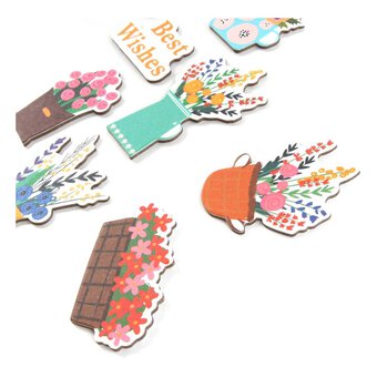 Flowerpots Chipboard Stickers 8 Pack