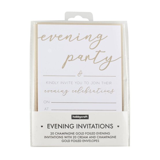 Champagne Gold Foil Evening Invitations 20 Pack image number 3