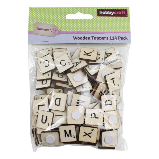 Wooden Letter Tiles 114 Pieces image number 2
