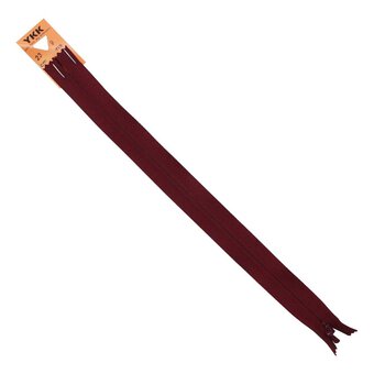 YKK Dark Wine Concealed Zip 23cm