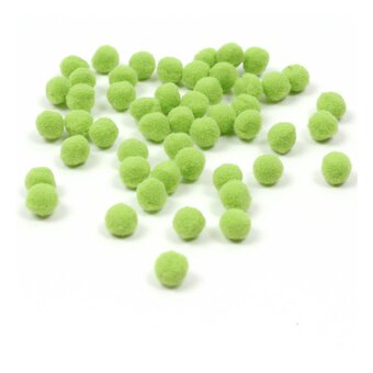 Bright Green Pom Poms 7mm 50 Pack