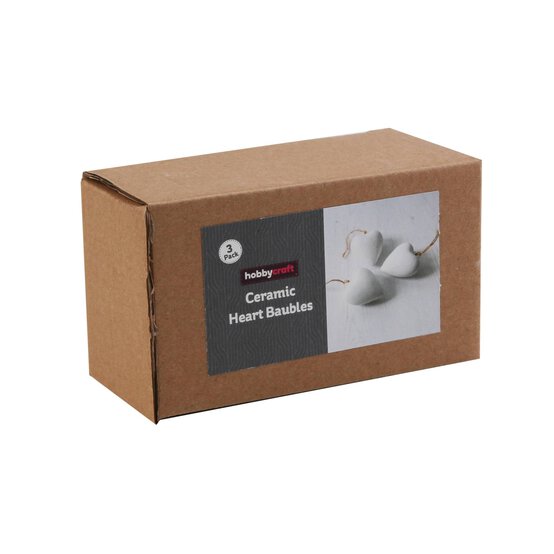 Unglazed Ceramic Hanging Heart Decorations 3 Pack image number 3